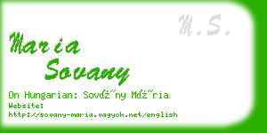 maria sovany business card